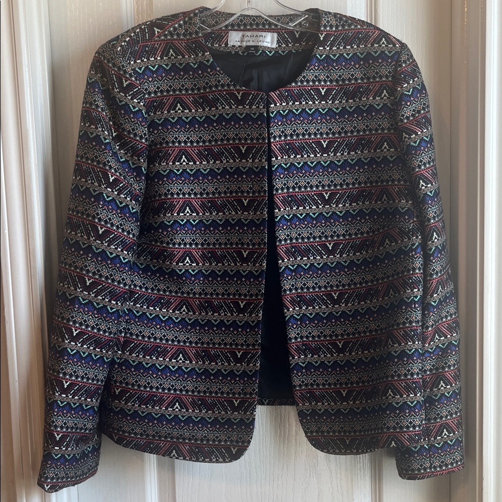 Tahari Arthur S Levine Multicolor Patterned Blazer - image 2